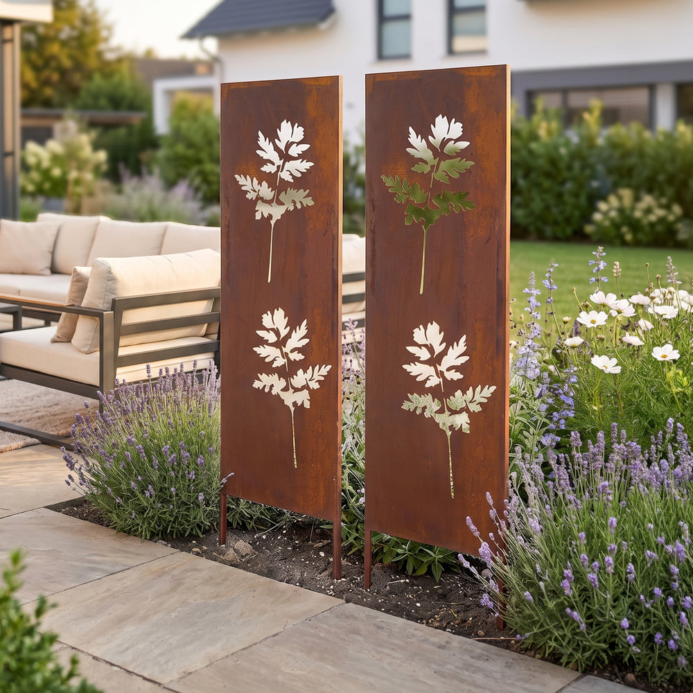 Gartenstecker Irsina 2er Set 160x50 cm Cortenstahl Edelrost [casa.pro]