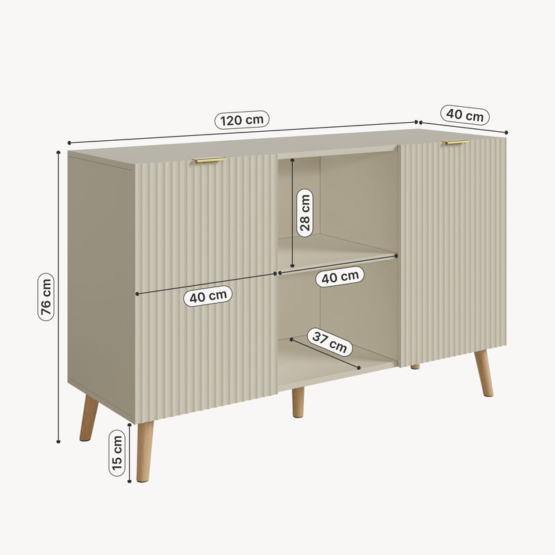 Maßskizze Sideboard Nand [en.casa]