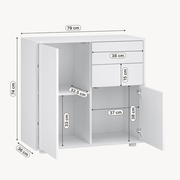 Sideboard Paarl mit 2 Türen [en.casa]