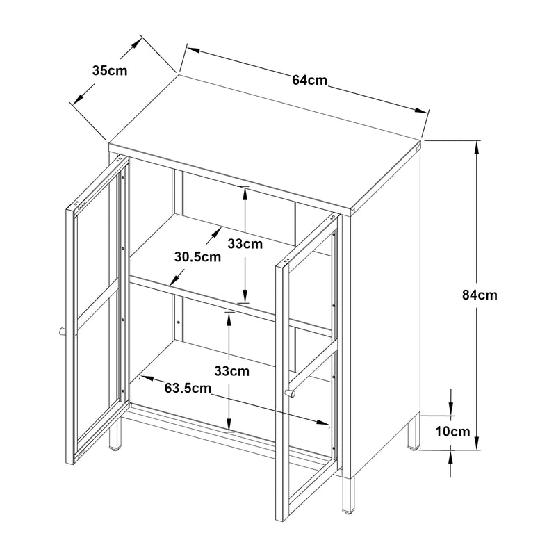 Maßskizze Sideboard Säkylä [en.casa]