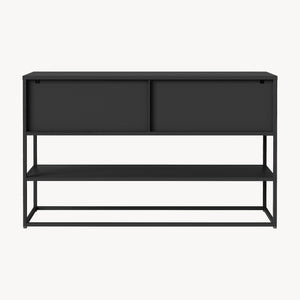 Sideboard Säkylä mit 4 Glastüren 150x38x90 cm Stahl [en.casa]