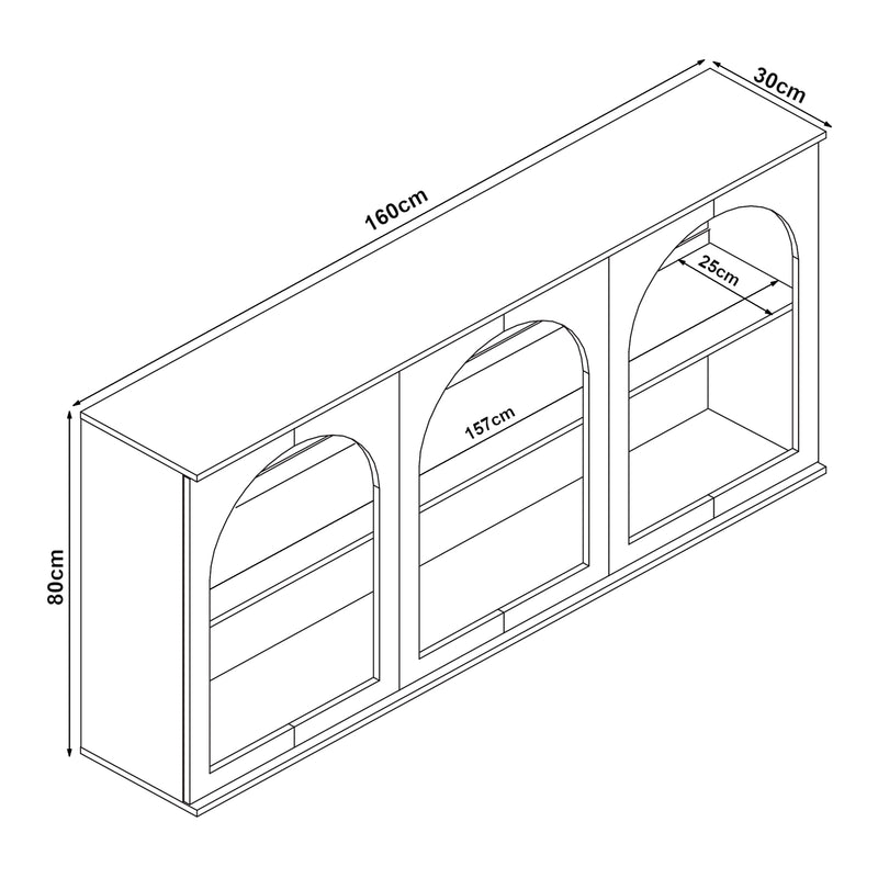 Maßskizze Sideboard Trorhun [en.casa]