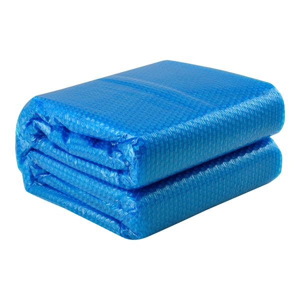 Solar Poolabdeckung Ferrarno rund Blau [en.casa]
