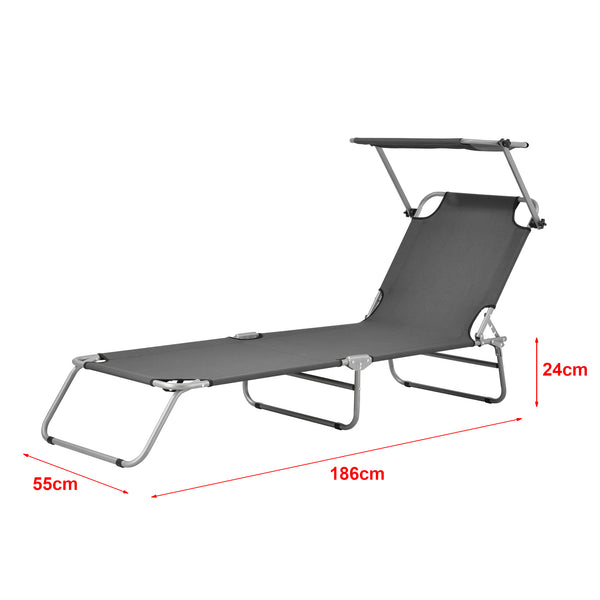 Sonnenliege Argozelo 186x55x24 cm [casa.pro]