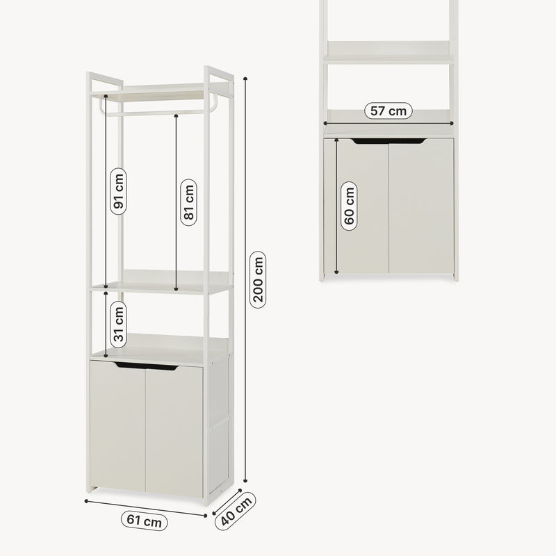 Maßskizze Standgarderobe Jässaatka [en.casa]