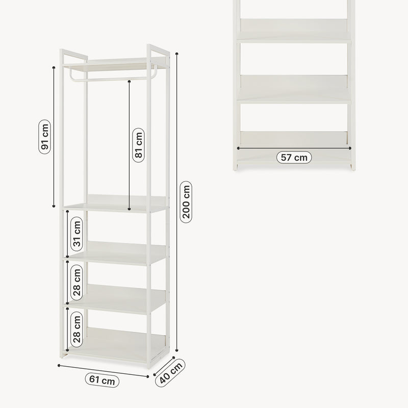 Maßskizze Standgarderobe Jässaatka [en.casa]