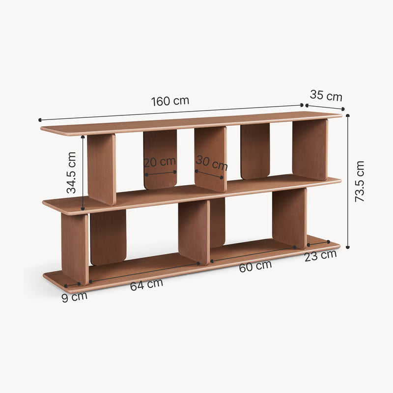 Maßskizze Standregal Gäljami 160x35x74 cm [en.casa]