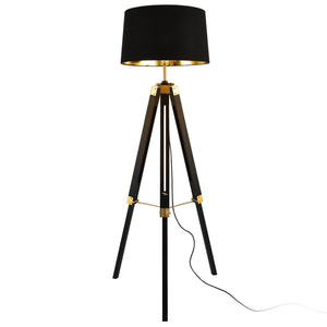 Stehleuchte Karlsbad 145 cm Schwarz Messingfarben lux.pro