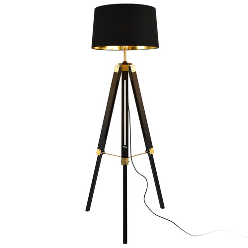 Stehleuchte Karlsbad 145 cm Schwarz Messingfarben lux.pro