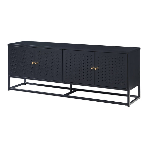 TV Schrank Janakkala Stahl Schwarz [en.casa]