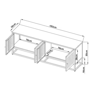 TV Schrank Janakkala Stahl Schwarz [en.casa]