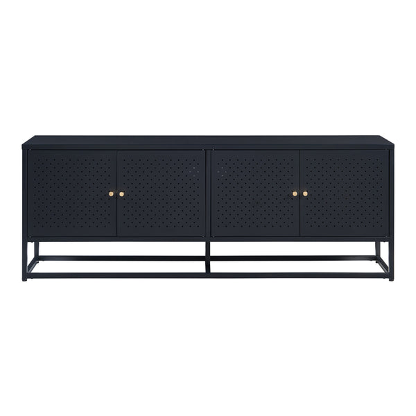 TV Schrank Janakkala Stahl Schwarz [en.casa]