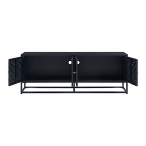 TV Schrank Janakkala Stahl Schwarz [en.casa]