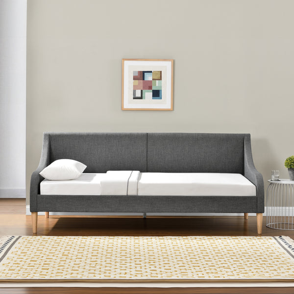 Tagesbett 90x200 cm mit oder ohne Kaltschaummatratze Dunkelgrau en.casa