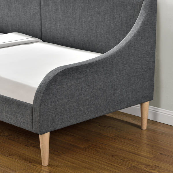 Tagesbett 90x200 cm mit oder ohne Kaltschaummatratze Dunkelgrau en.casa