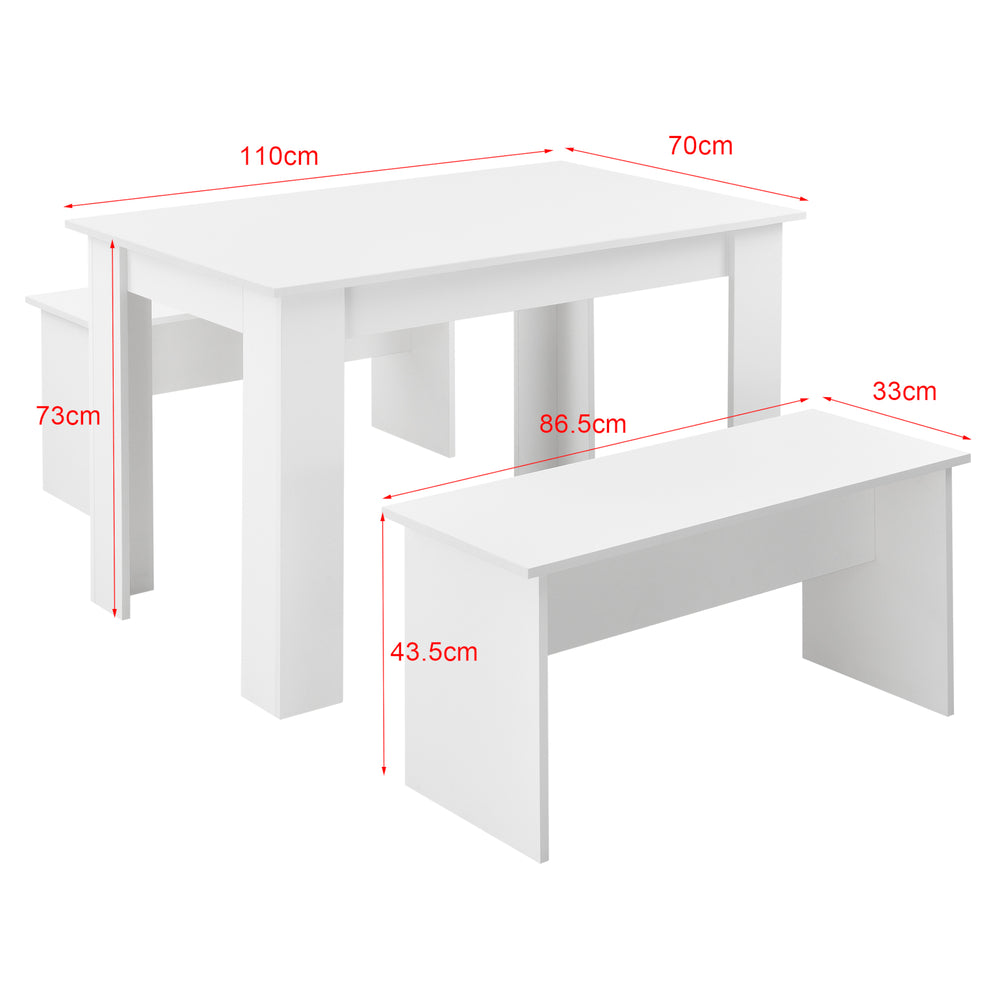 Tisch - und Bank Set 110x70 cm in versch. Farben en.casa - premiumXL