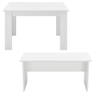 Tisch- und Bank Set 110x70 cm in versch. Farben en.casa