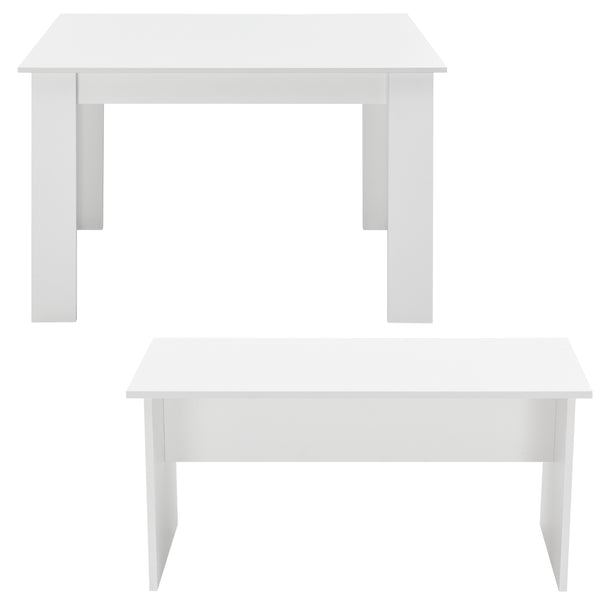 Tisch- und Bank Set 110x70 cm in versch. Farben en.casa