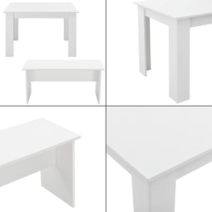 Tisch- und Bank Set 110x70 cm in versch. Farben en.casa