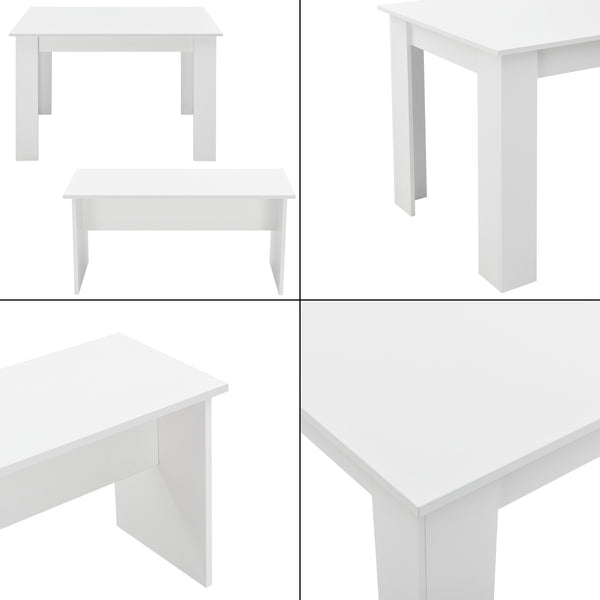 Tisch- und Bank Set 110x70 cm in versch. Farben en.casa