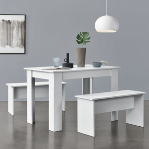Tisch- und Bank Set 110x70 cm in versch. Farben en.casa