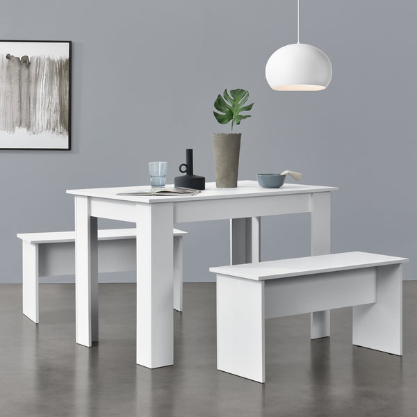 Tisch- und Bank Set 110x70 cm in versch. Farben en.casa