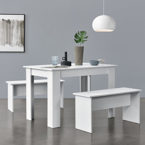 Tisch- und Bank Set 110x70 cm in versch. Farben en.casa