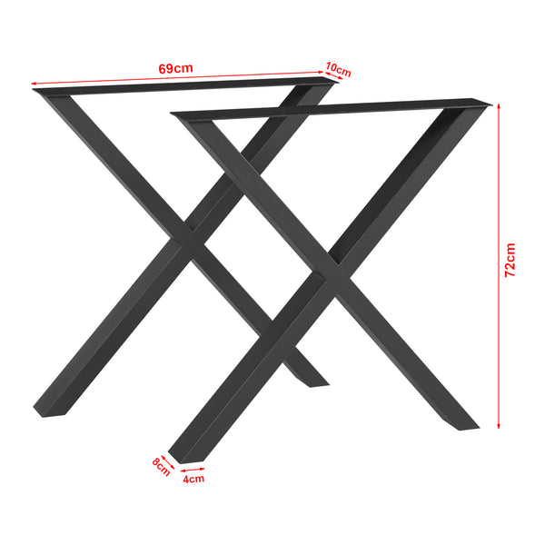 Tischgestell 2er Set Greith Schwarz [en.casa]