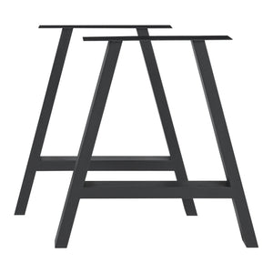 Tischgestell 2er Set Eschau Stahl Schwarz [en.casa]