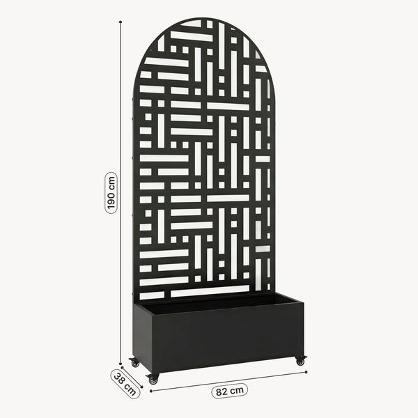 Trennwand Bernalda mit Blumenkasten Bogenform [casa.pro]