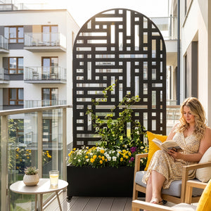 Trennwand Bernalda mit Blumenkasten Bogenform [casa.pro]