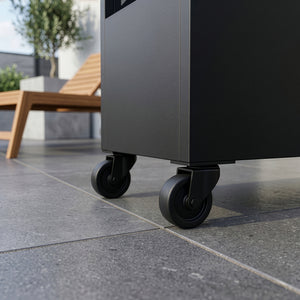 Trennwand Malja mit Blumenkasten Stahl 190x82x38 cm Schwarz [casa.pro]