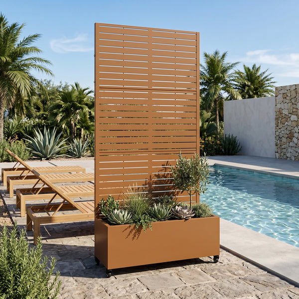 Trennwand Nodepp mit Blumenkasten Stahl [casa.pro]