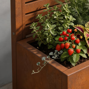 Trennwand Nodepp mit Blumenkasten Stahl [casa.pro]