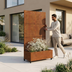 Trennwand Nodepp mit Blumenkasten Stahl [casa.pro]