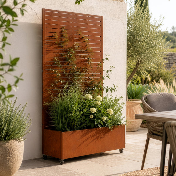 Trennwand Nodepp mit Blumenkasten Stahl [casa.pro]