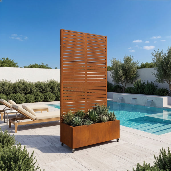 Trennwand Nodepp mit Blumenkasten Stahl [casa.pro]