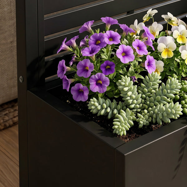 Trennwand Nodepp mit Blumenkasten Stahl [casa.pro]
