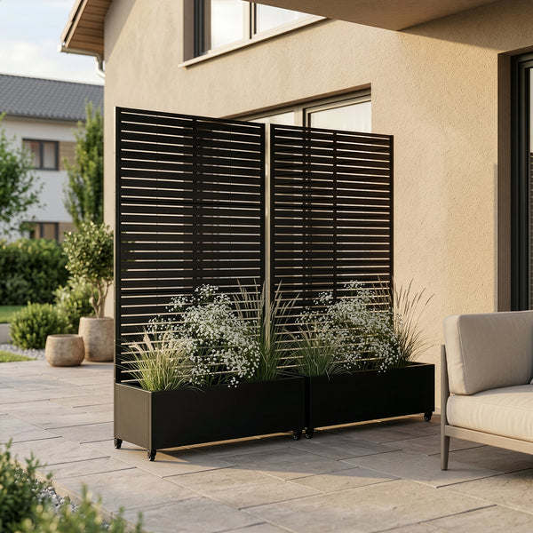 Trennwand Nodepp mit Blumenkasten Stahl [casa.pro]