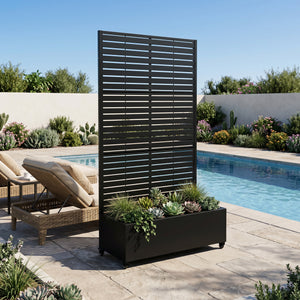 Trennwand Nodepp mit Blumenkasten Stahl [casa.pro]
