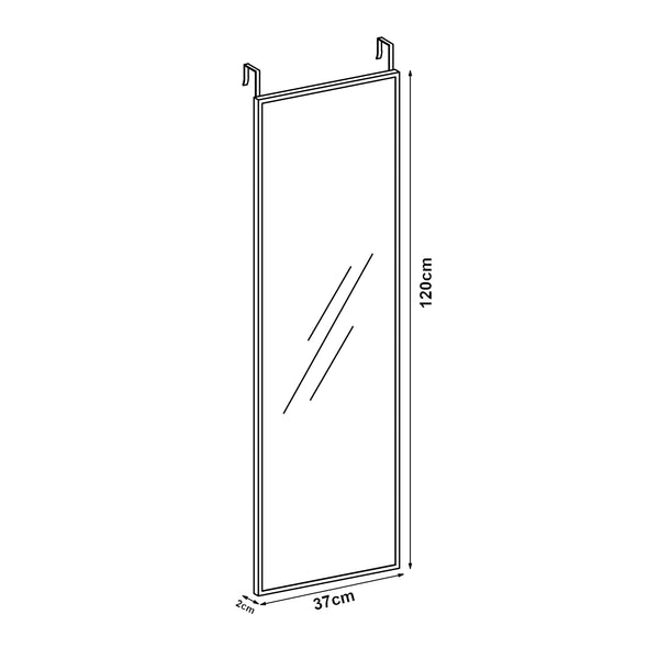 Türspiegel Lesina Aluminiumrahmen 120x37cm [en.casa]