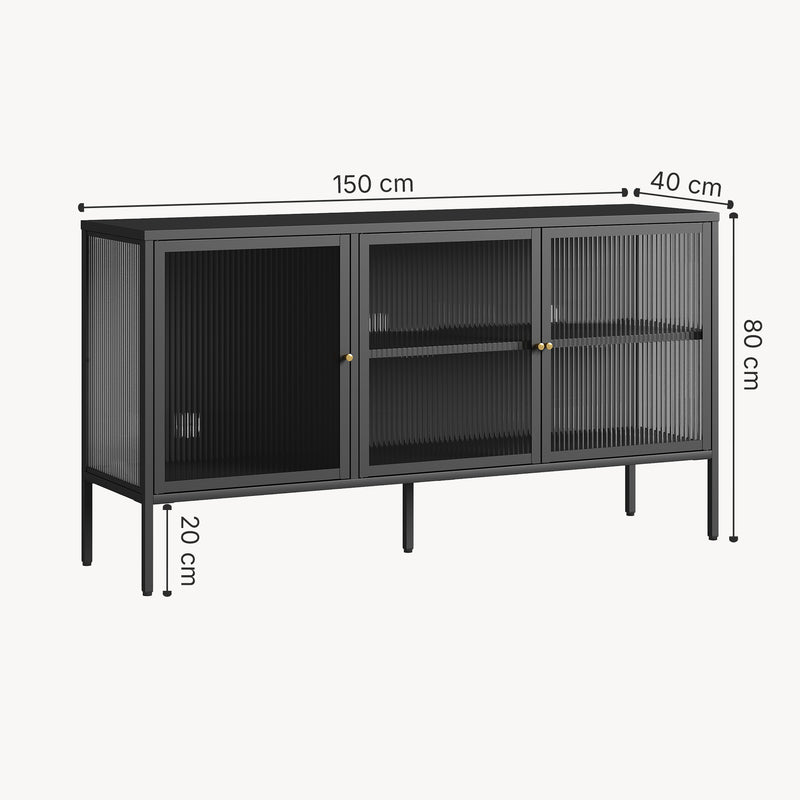 Maßskizze Vitrinen-Sideboard Vinterhavn [en.casa]