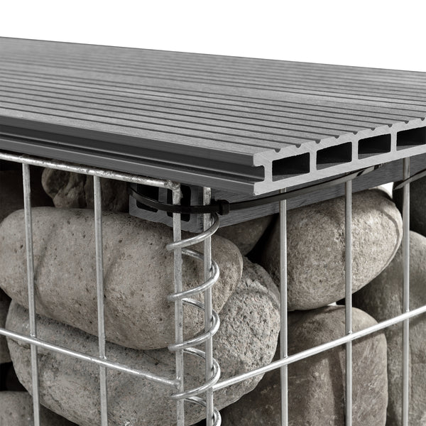 Gabionenbank Friesland WPC 100x45x30 cm in verschiedenen Farben pro.tec