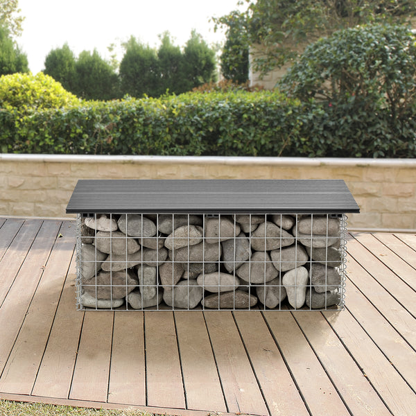 Gabionenbank Friesland WPC 100x45x30 cm in verschiedenen Farben pro.tec