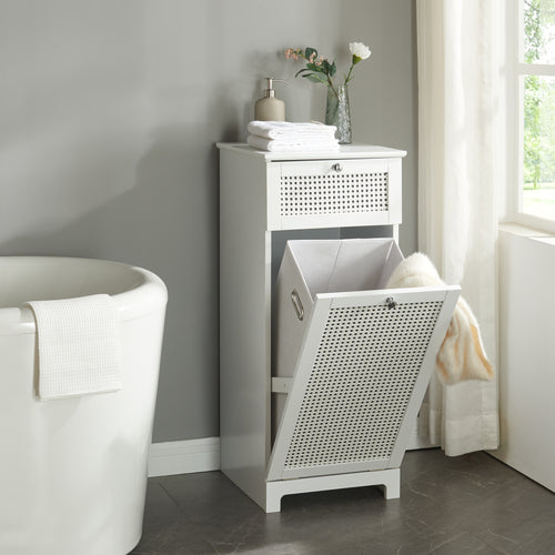 Wäscheschrank Karlsøy 90x38x40cm Weiß [en.casa] - premiumXL