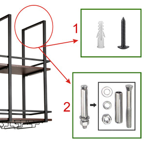 Weinregal Hubro Schwarz/Walnussoptik [en.casa]