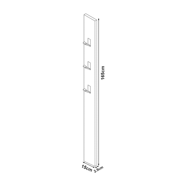 Wandgarderobe Hansnes mit 3 Klapphaken 165 cm versch. Farben [en.casa]