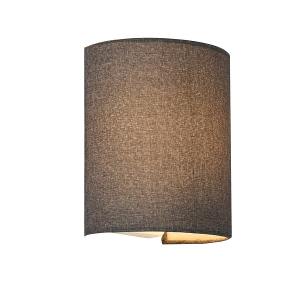 Wandleuchte Brüssel 1x E27 Halbrund 20 x 17,5 x 13 cm aus Leinen lux.pro