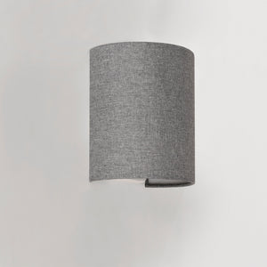 Wandleuchte Brüssel 1x E27 Halbrund 20 x 17,5 x 13 cm aus Leinen lux.pro