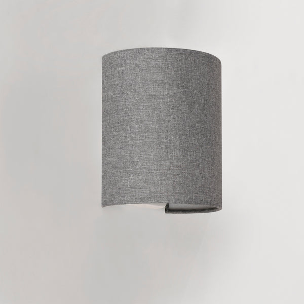 Wandleuchte Brüssel 1x E27 Halbrund 20 x 17,5 x 13 cm aus Leinen lux.pro